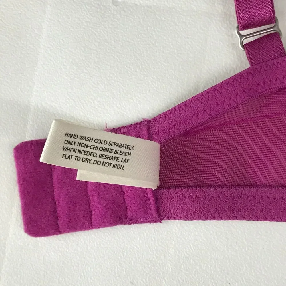 Soma 34D Bra Purple Sensuous Lace Unlined Scroll Embroidered Mesh Minimizer CG1